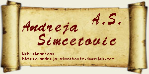 Andreja Simčetović vizit kartica